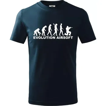 Chlapecké tričko Evoluce airsoft - Tričko dětské bavlněné - 134 cm/8 let ( Námořní modrá (velmi tmavá - téměř černá) )