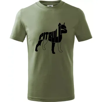 Pit Bull Teriér - Tričko dětské bavlněné - 104-110cm / 3-4 roky ( Khaki )