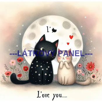 Látkový panel - Kočka - KČ-190 Velikost: 20x20cm, Materiál: Kočárkovina