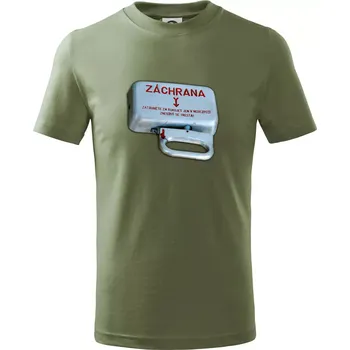 Chlapecké oblečení Záchranná brzda vlak - Tričko dětské bavlněné - 146 cm/10 let ( Khaki )