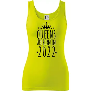 Dámské tričko Queens are born in 2022 - Dámské tílko - M ( Limetková )