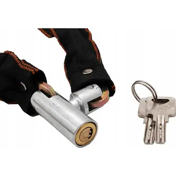 Zámek na kolo Aqbau ocelový zámek na kolo, řetěz 5mm x 120cm, vysoká bezpečnost