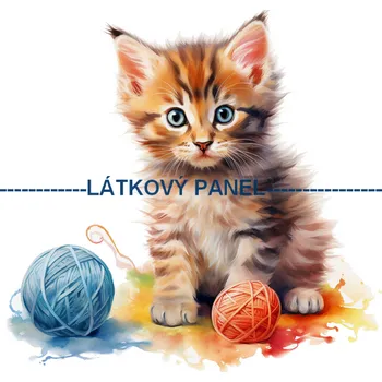 Látkový panel - Kočka - KČ-154 Velikost: 35x35cm, Materiál: Úplet