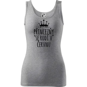 Dámské tričko Princezny se rodí v červnu - Dámské tílko - XS ( Tmavě šedý melír )