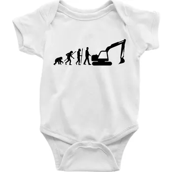 Kojenecký body Evoluce bagr velký - Body kojenecké s krátkým rukávem - Krátký r. do 3 měs ( Bílá )