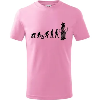 Evoluce kominík - Tričko dětské bavlněné - 158 cm/12 let ( Růžová )