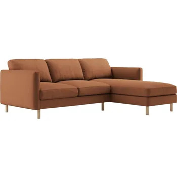 Pohovka Micadoni Oranžová sametová rohová pohovka Eden 250 cm, pravá