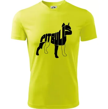 Chlapecké tričko Pit Bull Teriér - Dětské triko sportovní (dresovina) - 122 cm/6 let ( Neonově žlutá )