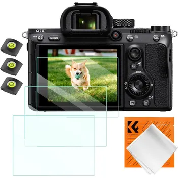 Ochranná fólie na displej fotoaparátu K&F Concept ochranné sklo displeje pro fotoaparáty řady Sony A9, A7III, A7R II/RX10, 3 kusy v setu s dalším příslušenstvím (3x ochranné sklíčko pro Sony A9, A7III, A7R II, 7II, 7S II, A9II, A7R III, A1, RX1R, RX1, RX10IV, A7C, A7S III, A7R IV, RX10 III,)