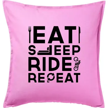 Polštář Eat sleep ride moto - Polštář 50x50 - 50x50 - Pouze potah ( Růžová )