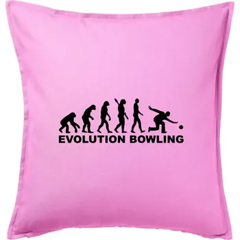 Polštář Evoluce bowling - Polštář 50x50 - 50x50 - Pouze potah ( Růžová )