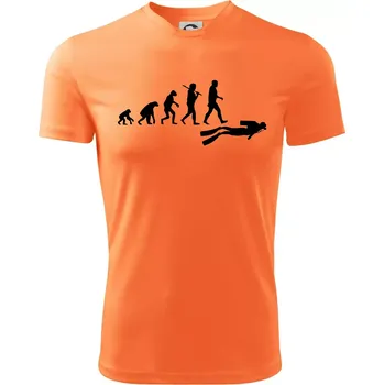 Evoluce potápění - Dětské triko sportovní (dresovina) - 146 cm/10 let ( Neon mandarine )