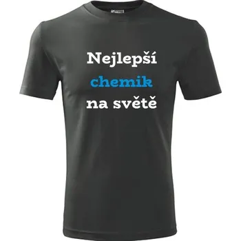 Pánské tričko Grafitové tričko nejlepší chemik na světě - dárek pro chemika - barva antracit - velikost S