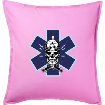 Polštář Lebka lékař - Polštář 50x50 - 50x50 - Pouze potah ( Růžová )