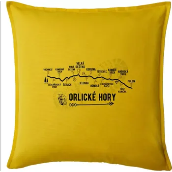 Polštář Profil Orlických hor - Polštář 50x50 - 50x50 - Pouze potah ( Žlutá )