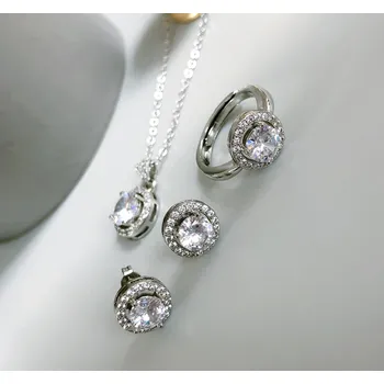 Souprava šperků B-TOP Luxusní souprava ZIRCONIA - zlatá/ stříbrná Druh barvy: Stříbrná