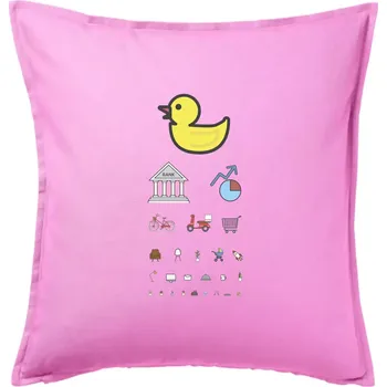 Polštář Oční test různé věci - Polštář 50x50 - 50x50 - Pouze potah ( Růžová )