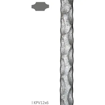 Zábradlí Tyč plochá plná 12x6mm, čierna S235, zdobená po hranách L=2000mm, cena za KUS 3m
