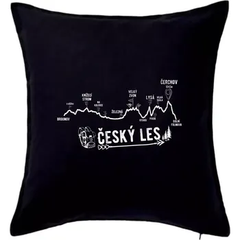 Polštář Profil Český les - Polštář 50x50 - 50x50 - Pouze potah ( Černá )