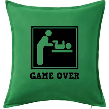 Polštář Game over miminko - Polštář 50x50 - 50x50 - Pouze potah ( Středně zelená )