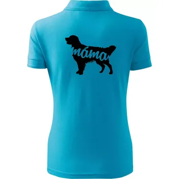 Zlatý retrívr máma obrys - Polokošile dámská Pique Polo - L ( Světlý tyrkys )