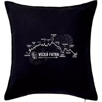 Polštář Profil kopca Veľká Fatra - Polštář 50x50 - 50x50 - Pouze potah ( Černá )