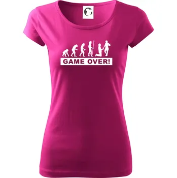 Game over evoluce - Dámské triko Pure - 2XL ( Fuchsiová )