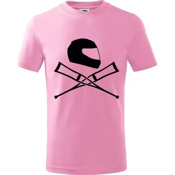 Silniční helma / berle - Tričko dětské bavlněné - 158 cm/12 let ( Růžová )