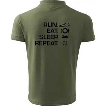 Pánská košile Run eat sleep repeat - Polokošile pánská Pique Polo 203 - 2XL ( Khaki )
