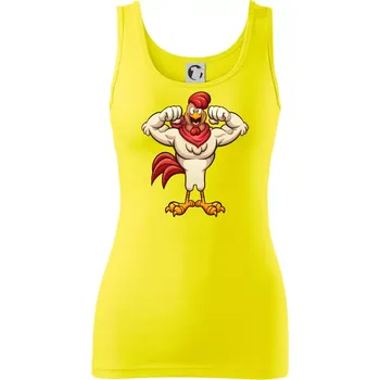 Dámské tričko Svalnatý kohout - Dámské tílko - M ( Citrónová )