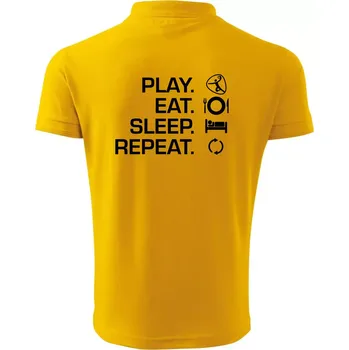 Pánská košile Play Eat Sleep Repeat házená - Polokošile pánská Pique Polo 203 - 5XL ( Žlutá )