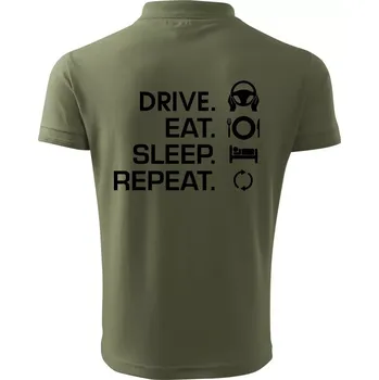 Pánská košile Drive eat sleep repeat - Polokošile pánská Pique Polo 203 - S ( Khaki )