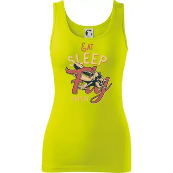 Dámské tričko Eat Sleep Fly Repeat letadlo - Dámské tílko - XL ( Limetková )