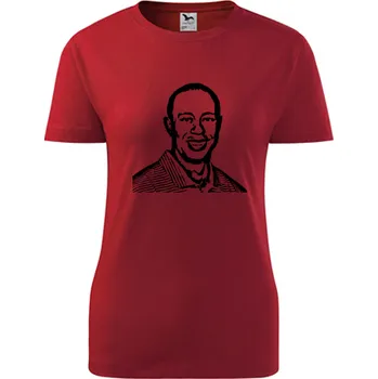 Dámské tričko Červené dámské tričko Tiger Woods - barva červená - velikost XL