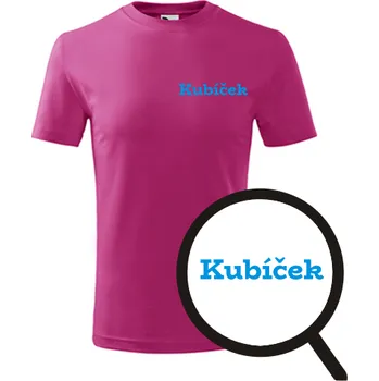 Chlapecké oblečení Purpurové dětské tričko Kubíček - dětské tričko se jménem - barva purpurová - velikost 10let