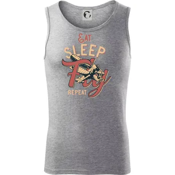 Eat Sleep Fly Repeat letadlo - Tílko pánské Core - XL ( Tmavě šedý melír )