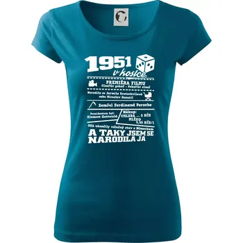 1951 v kostce - Dámské triko Pure - XS ( Petrolejová )
