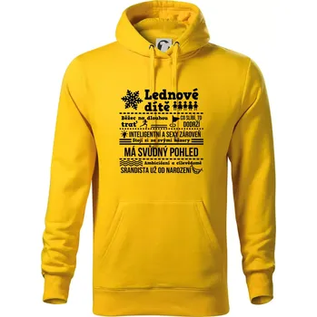 Pánská mikina Narozeniny leden - Mikina pánská Cape s kapucí - M ( Žlutá )