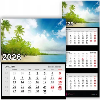 Kalendář Nástěnný Trojdílný Kalendář 2026 KRAJINA VEČERNÍ OBLOZE Dárek Vz