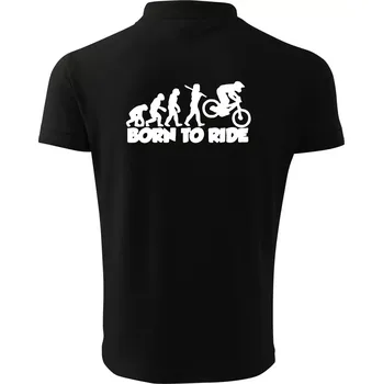 Pánská košile Evoluce Born to ride - Polokošile pánská Pique Polo 203 - 5XL ( Černá )