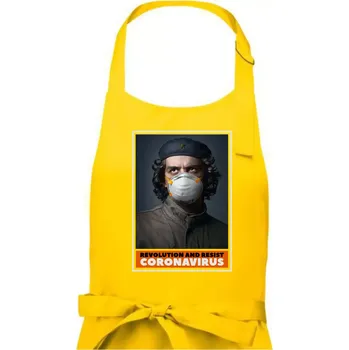Kuchyňská zástěra Corona Revolution and resist - Dámská zástěra na vaření - Univerzální velikost ( Žlutá )