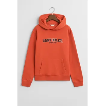 Dívčí mikina MIKINA GANT GRAPHIC SWEATSHIRT HOODIE DEEP ORANGE