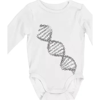 DNA černobílé - Body kojenecké s dlouhým rukávem - Dlouhý r. do 3 měs ( Bílá )