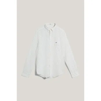 Pánská košile KOŠILE GANT REG MICRO PRINT SHIRT EGGSHELL