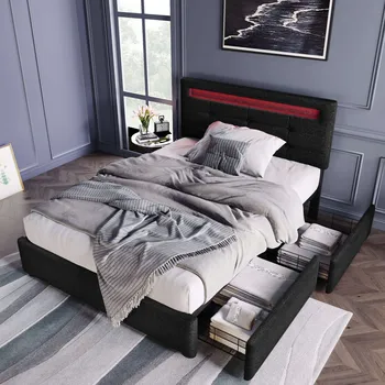 Postel Jednolůžková dřevěná postel Arhatreya 90x200 černá