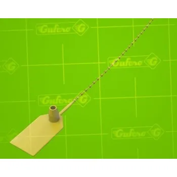 Stahovací páska Vázací pásek korálkový se štítkem žlutý 2,45 x 189