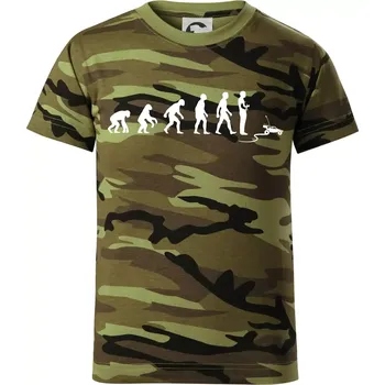 Evoluce RC model auto - Dětské maskáčové triko - 122 cm/6 let ( Zelený maskáč )