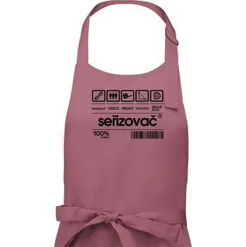 Kuchyňská zástěra Čárový kód - seřizovač - Pánská zástěra na vaření - Univerzální velikost ( Starorůžová )