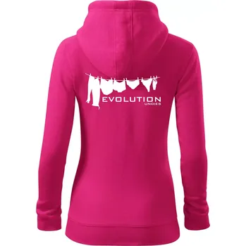 Dámská mikina Evoluce spodního prádla - Dámská mikina trendy zipper s kapucí - L ( Purpurová )