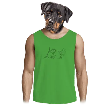 Pánská móda Bastard Omalovánka: Nesprávný konec pánské tílko Lime